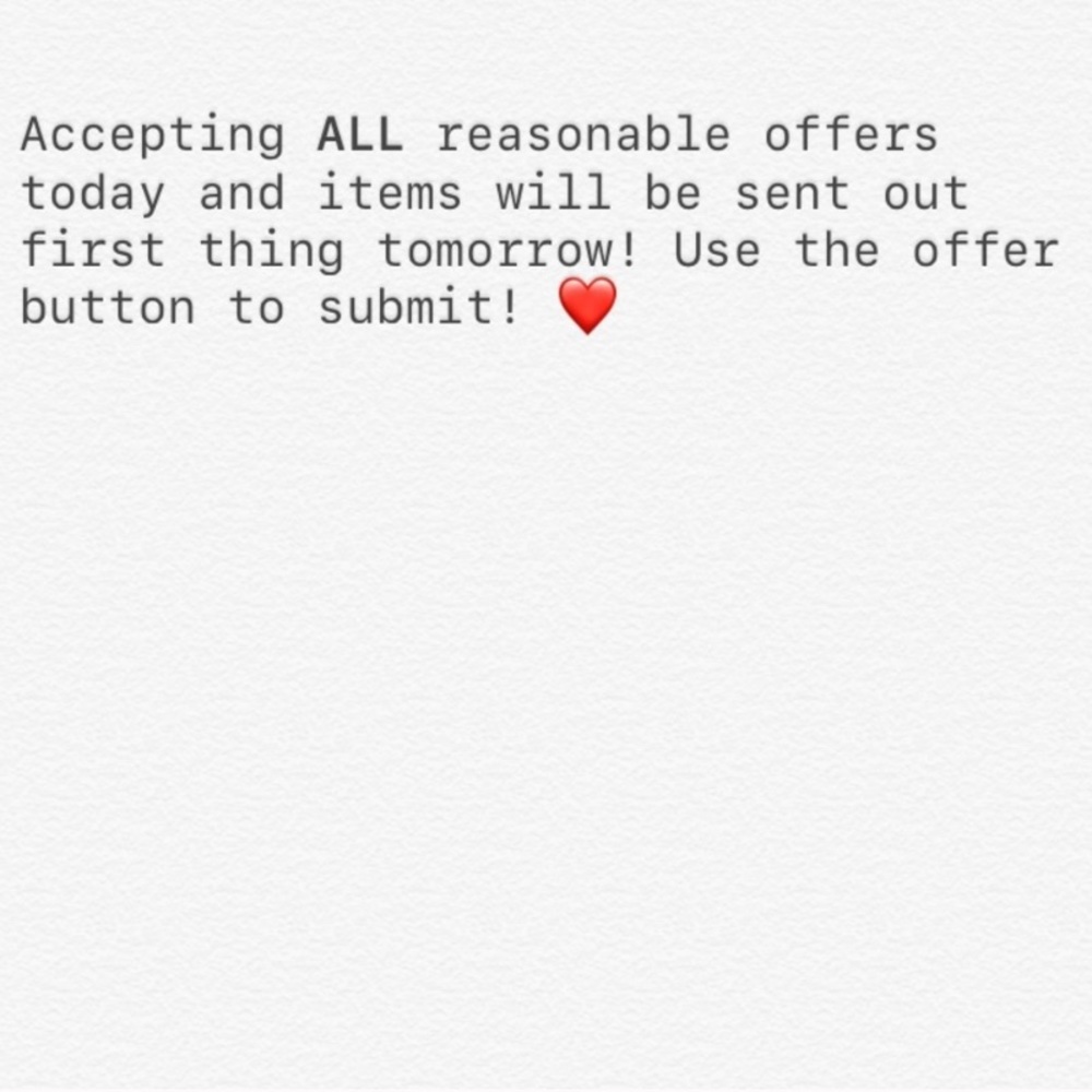 ❤️❤️ Reasonable Offers